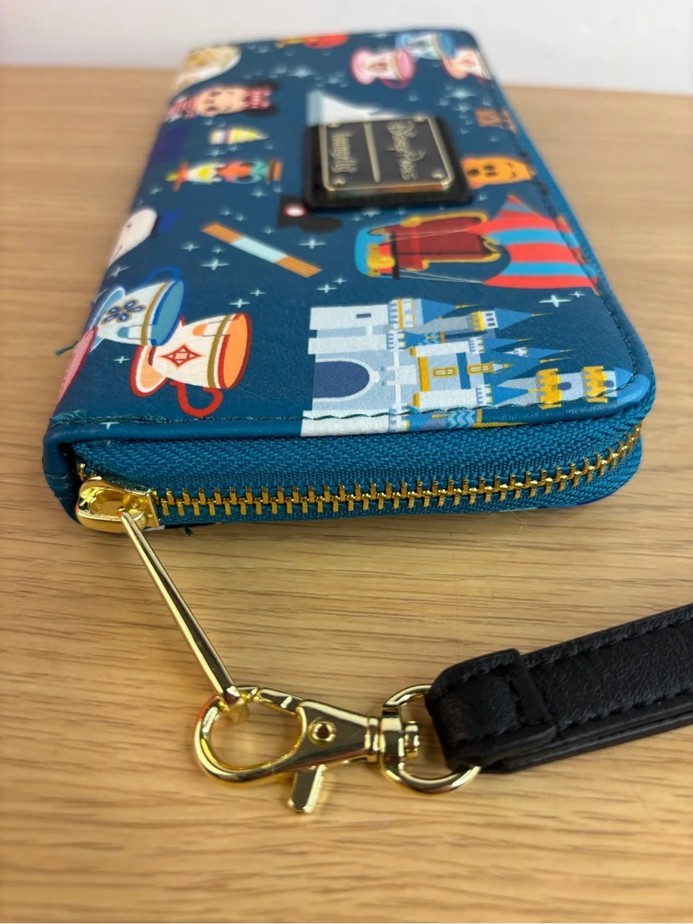 Disney Parks Attractions Minis Zip-Around Wristlet Wallet by Loungefly NWOT